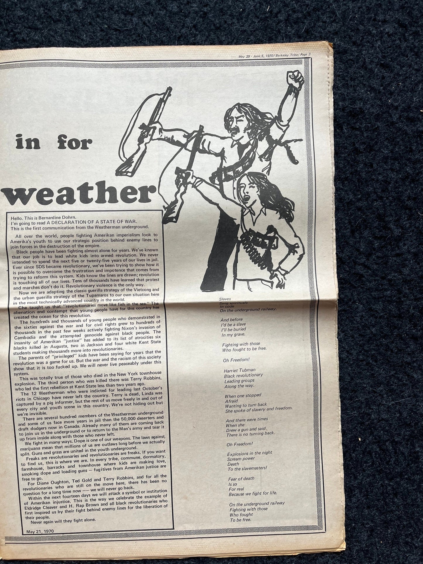 1970s Support for Vietcong CounterCulture Newspaper, Black Panther Party, Underground Far-Left Newspaper, Vintage Newspaper, Political Gifts