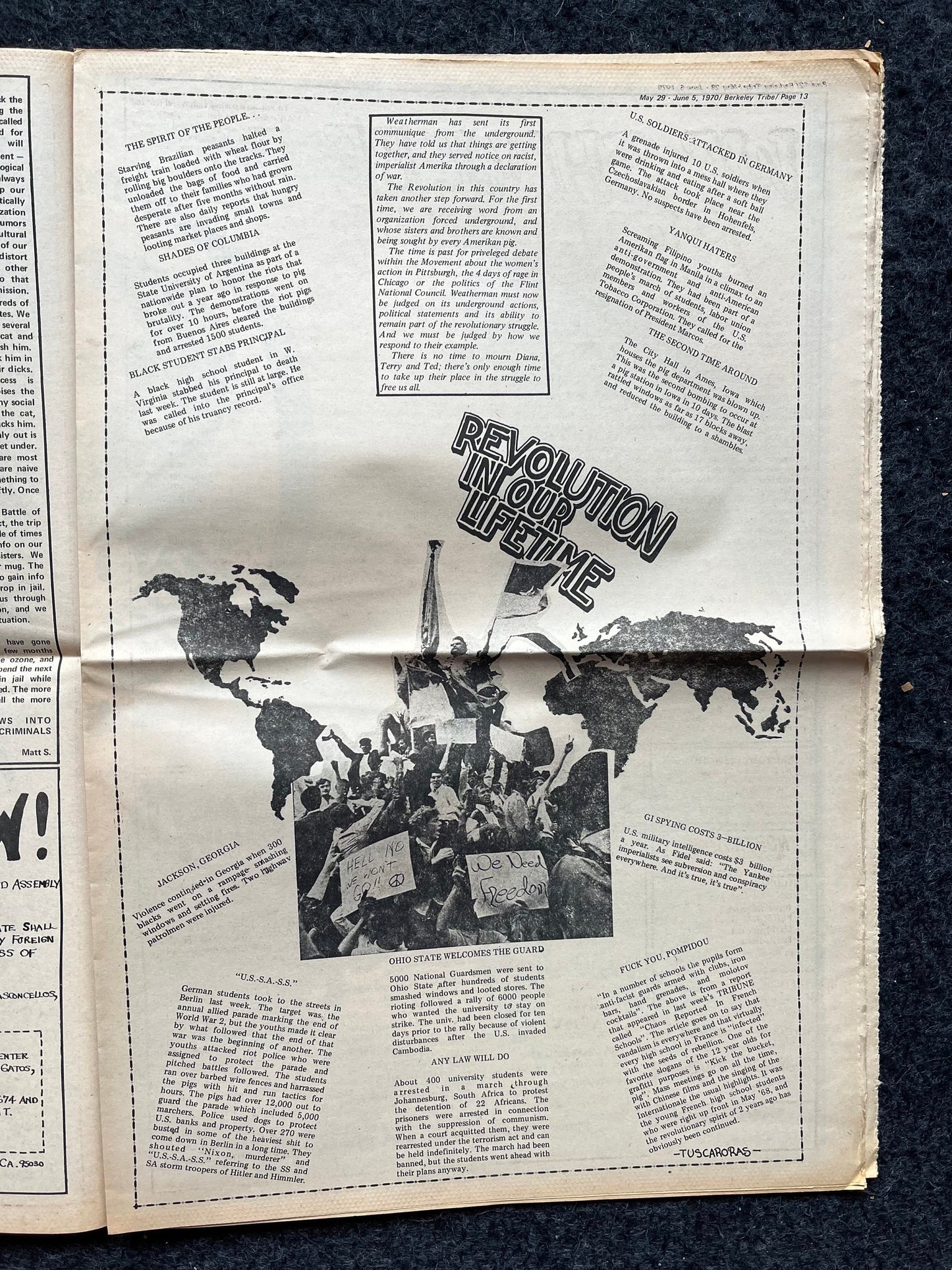 1970s Support for Vietcong CounterCulture Newspaper, Black Panther Party, Underground Far-Left Newspaper, Vintage Newspaper, Political Gifts