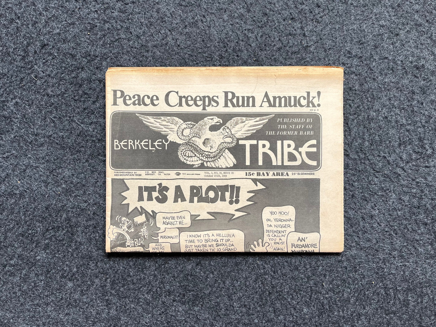 1970s Berkeley Tribe CounterCulture, Black Panther Party, Underground Newspaper, Vintage Newspaper, San Francisco California
