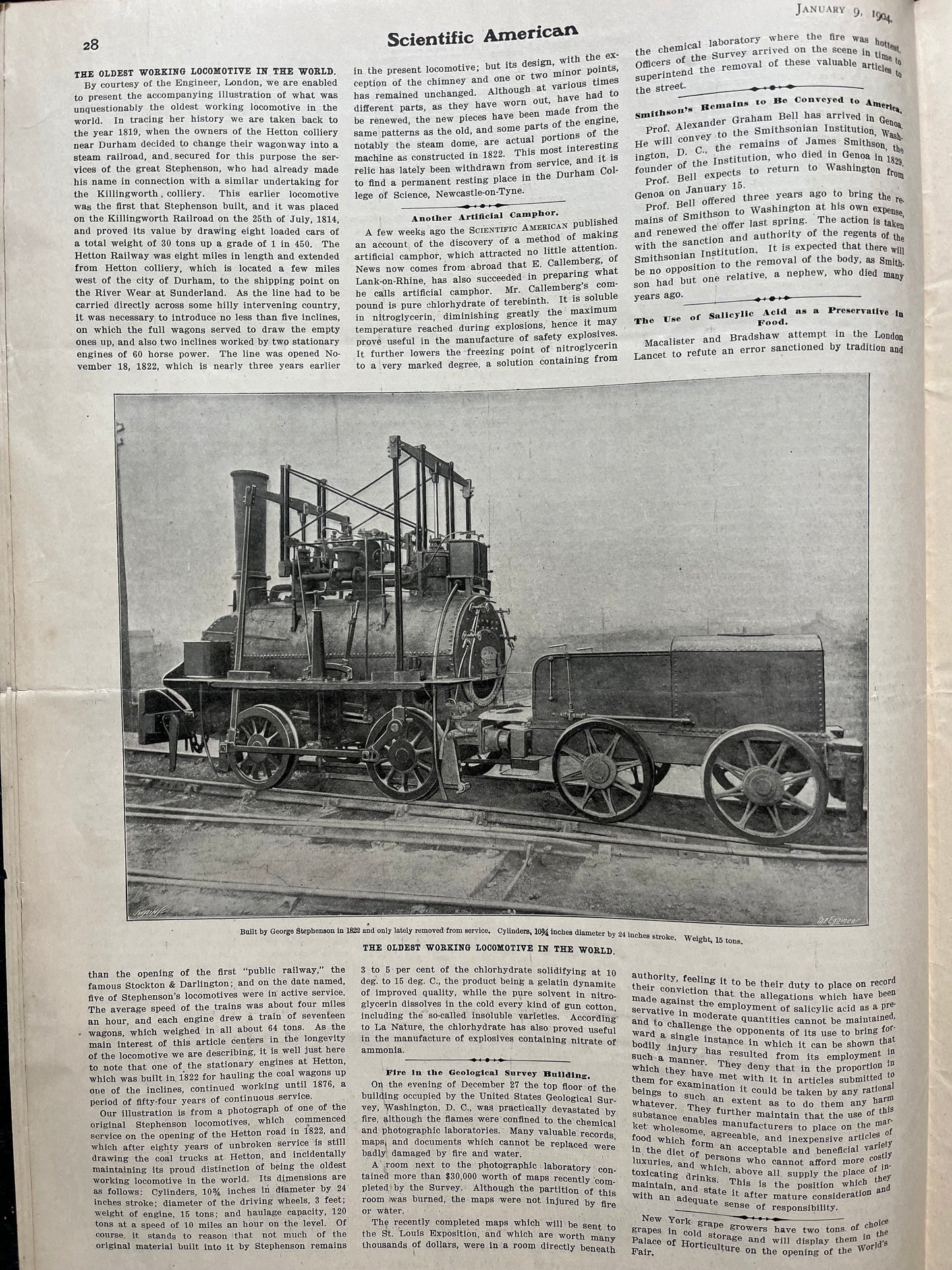 1904 Grand Canyon National Park recieves Protection, US National Parks Memorabilia, Scientific America Newspaper, Science Education Wall l