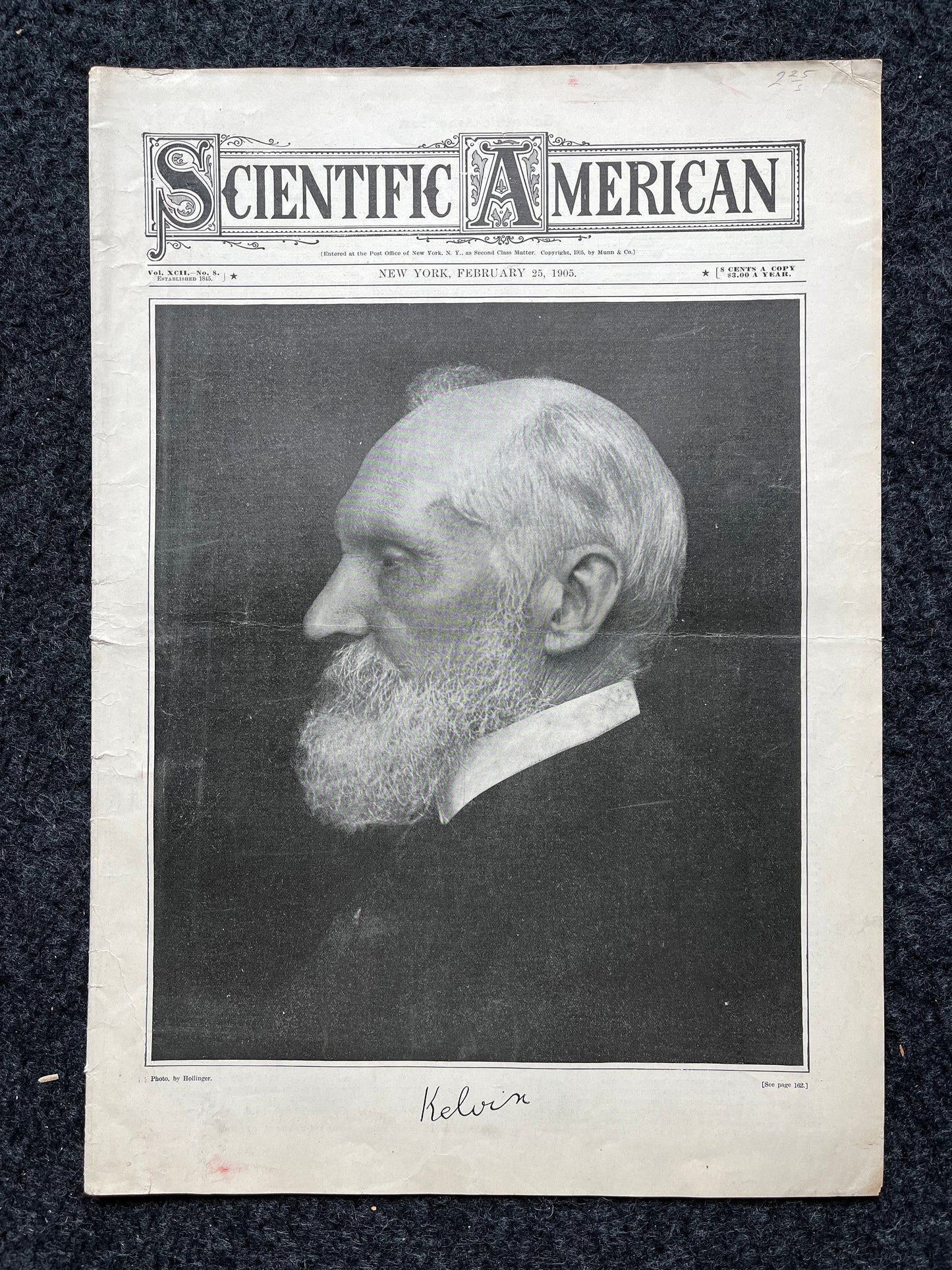 1905 William Thomas Kelvin Biography, Scientific America Newspaper, Science Education Wall Decor Gifts,