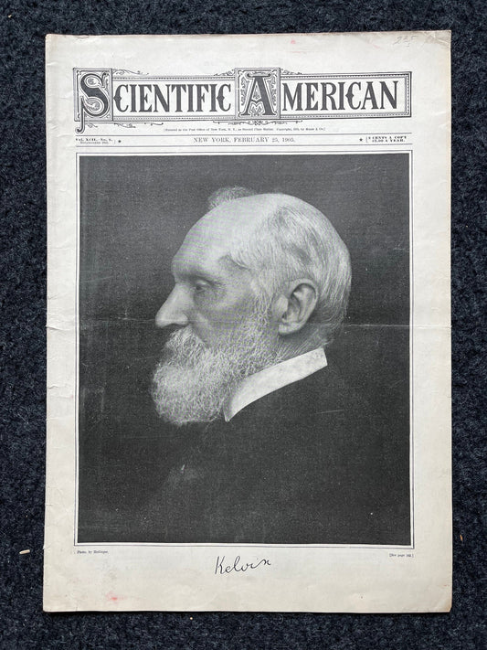 1905 William Thomas Kelvin Biography, Scientific America Newspaper, Science Education Wall Decor Gifts,