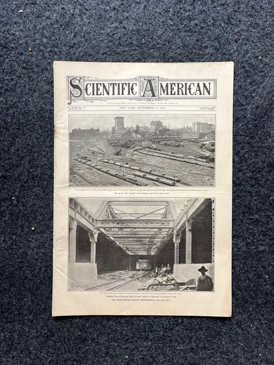 1905 Grand Central Station Remodeling, NYC Memorabilia, NYC Central Station, Scientific America Newspaper, Science Education Wall Decor Gift