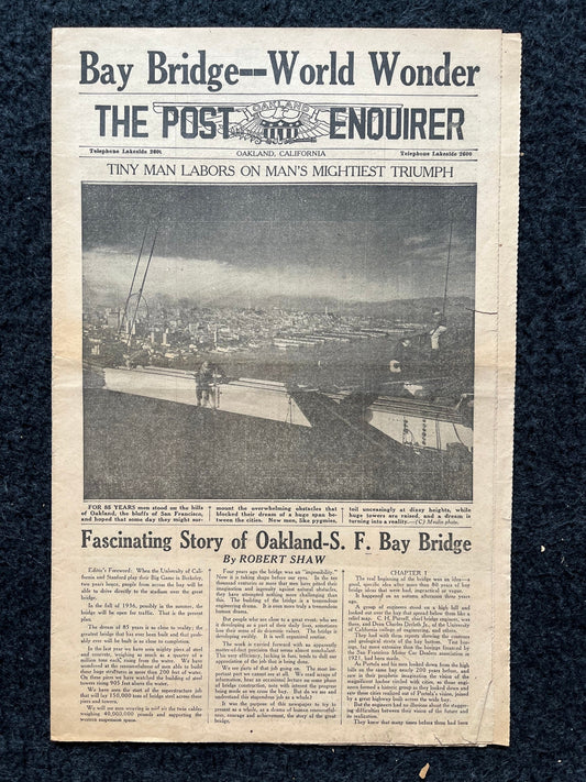 1937 Golden Gate Bridge Opening Pamphlet, San Francisco Souvenirs, Celebration of SF Pride and History, Bay Area Bridge, vintage Newspaper