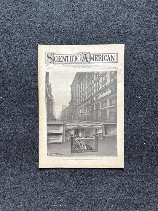 1904 NYC Subway Platform Layout, New York City NYC Memorabilia, Scientific America Newspaper, Science Education Wall Decor Gifts,