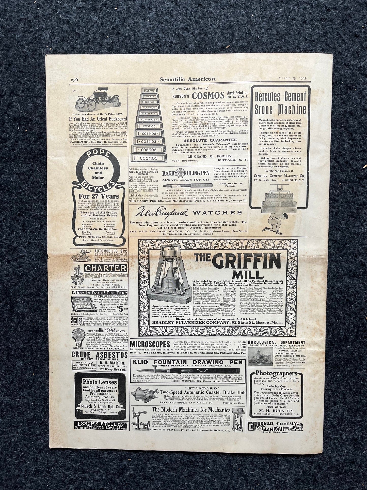 1905 NYC Hippodrome, Broadway Memorabilia , New York City NYC Memorabilia, Scientific America Newspaper, Science Education Wall Decor Gifts,