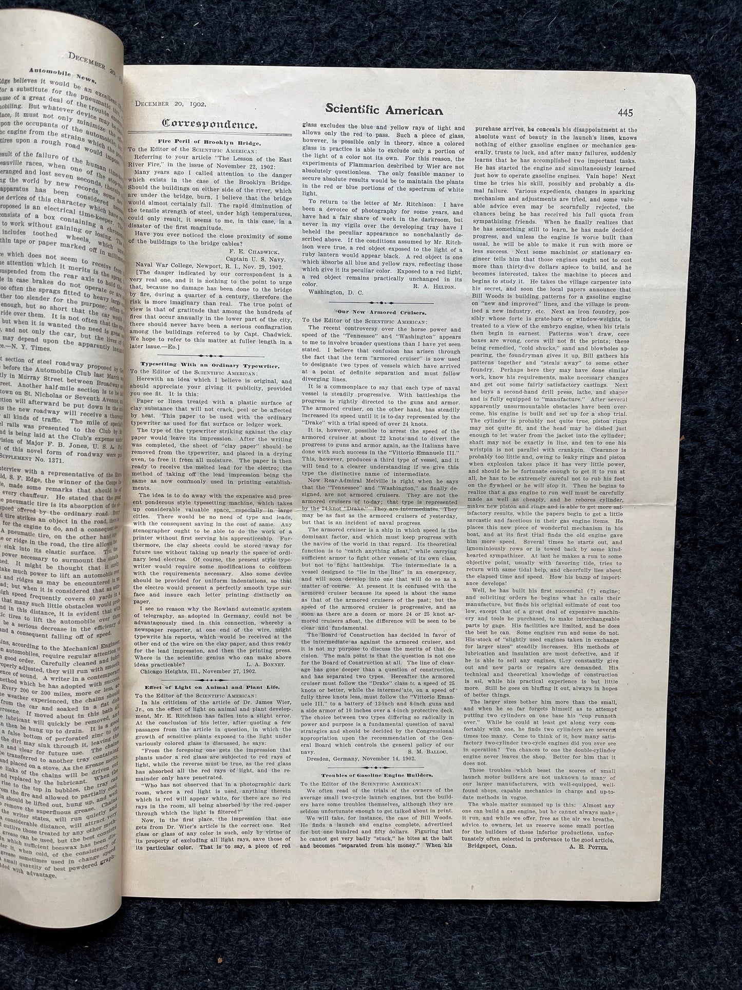 1905 Brooklyn Battery Tunnel Memorabilia, New York City NYC Memorabilia, Scientific America Newspaper, Science Education Wall Decor Gifts,