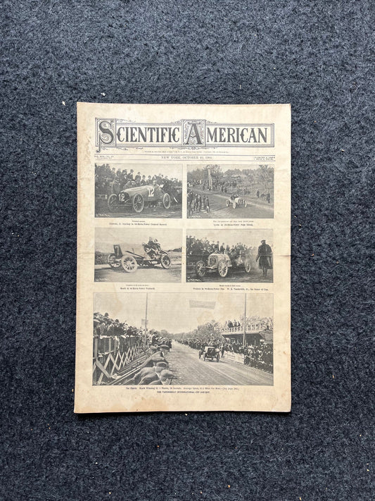 1905 Vanderbilt Raceway Automotive Memorabilia, Car Gifts, Scientific America Newspaper, Science Education Wall Decor Gifts,