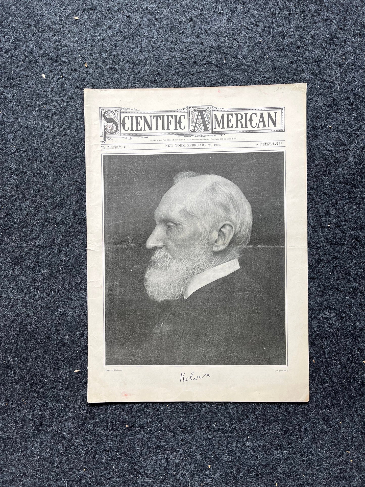 1905 William Thomas Kelvin Biography, Scientific America Newspaper, Science Education Wall Decor Gifts,