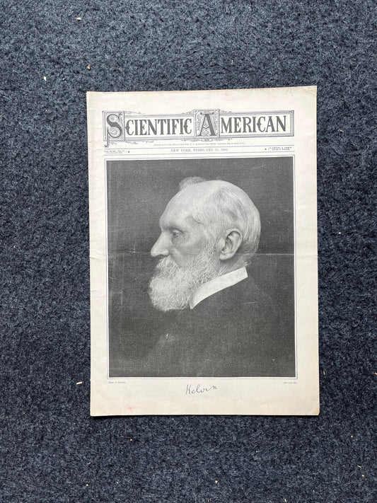 1905 William Thomas Kelvin Biography, Scientific America Newspaper, Science Education Wall Decor Gifts,