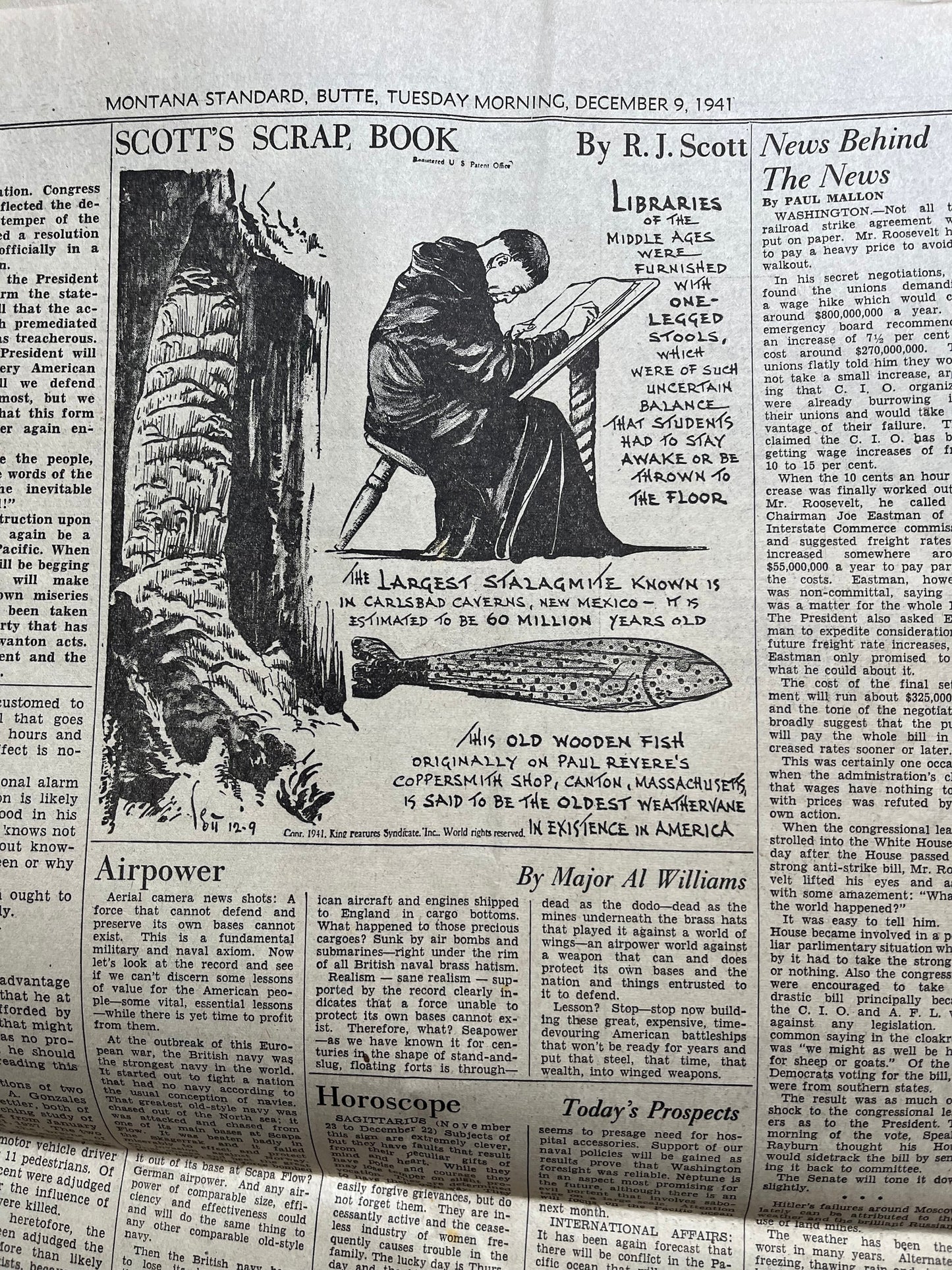 1941 WW2 San Francisco Air Raid Hoax- December 9th - Invasion of Hong Kong Guam Philippines Panama- Start of World War 2 Original Vintage