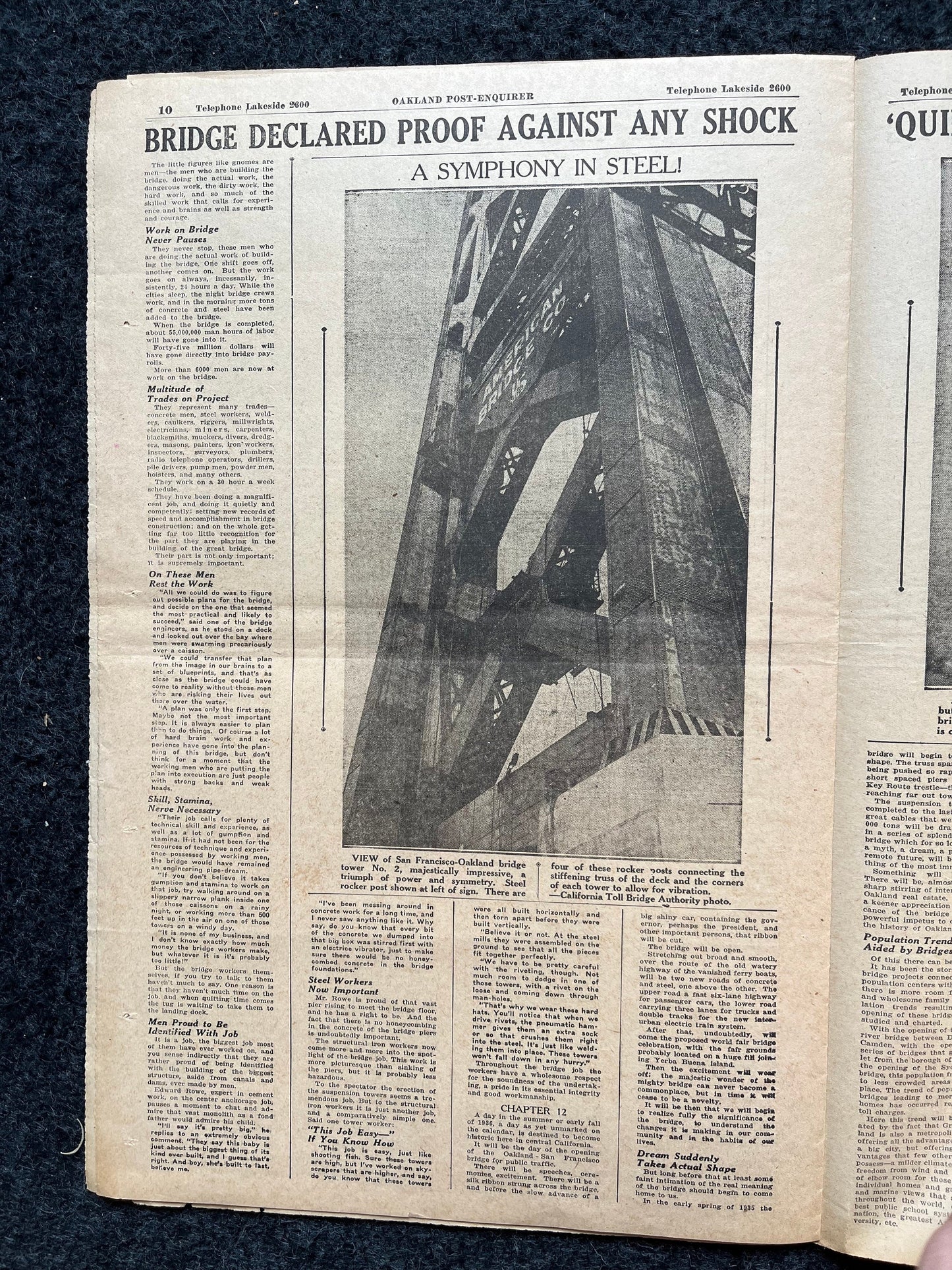 1937 Golden Gate Bridge Opening Pamphlet, San Francisco Souvenirs, Celebration of SF Pride and History, Bay Area Bridge, vintage Newspaper