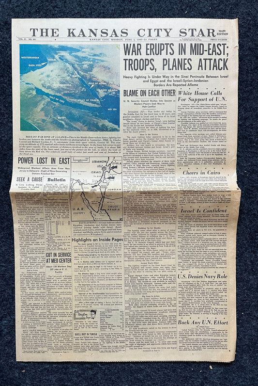 1967 Six Day War in Middle East, Arab Jewish History, Middle East Memorabilia, Bar Mitzvah Gifts,