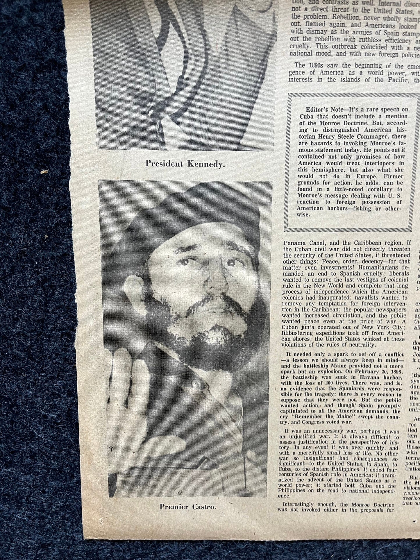 1962 Cold War Cuban Missile Crisis - Russian Warships Travel To Cuba - US Blockade - Vintage Original Newspaper - Red Scare USSR Soviet Unio