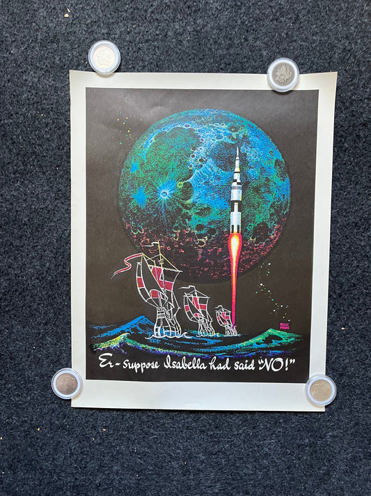 1971 Vintage NASA Science Fiction Poster by Frank Freas, Vintage Space Wall Decor, Gifts for Nerds Geeks, Space and SciFi Gifts, Apollo