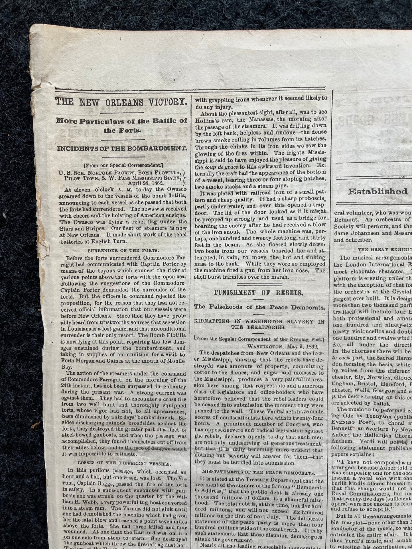 1862 Battle of New Orleans, May 10th 1862 Original Civil War Newspaper New Orleans History Memorabilia, Gifts for Dads Civil War Memorabilia