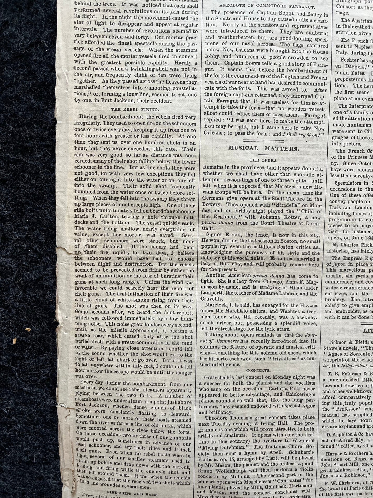 1862 Battle of New Orleans, May 10th 1862 Original Civil War Newspaper New Orleans History Memorabilia, Gifts for Dads Civil War Memorabilia