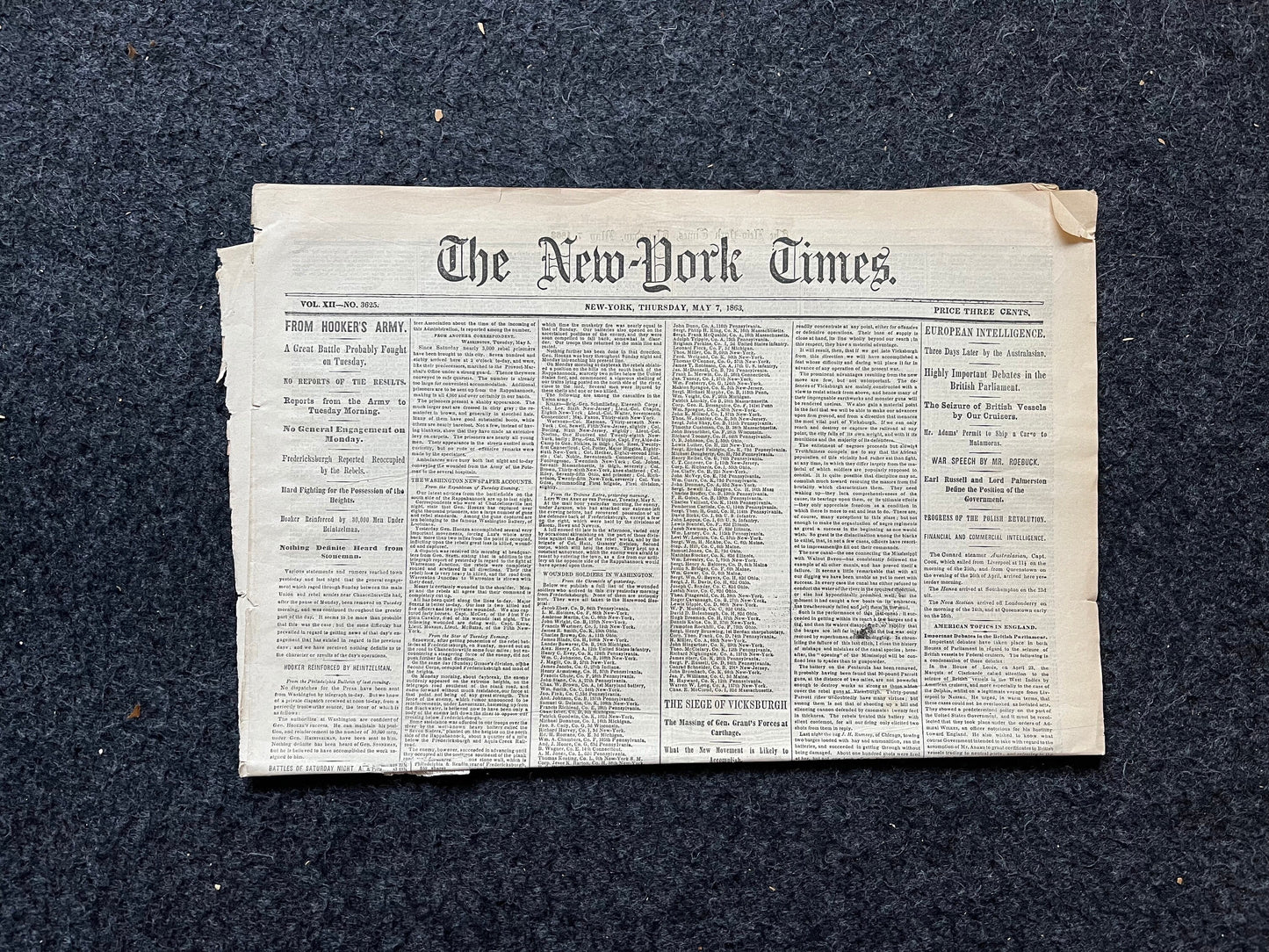 1863 Battle of Chancellorsville, Lees Perfect Victory over Union Forces, Original Civil War Newspaper, History Memorabilia, Gifts for Dads
