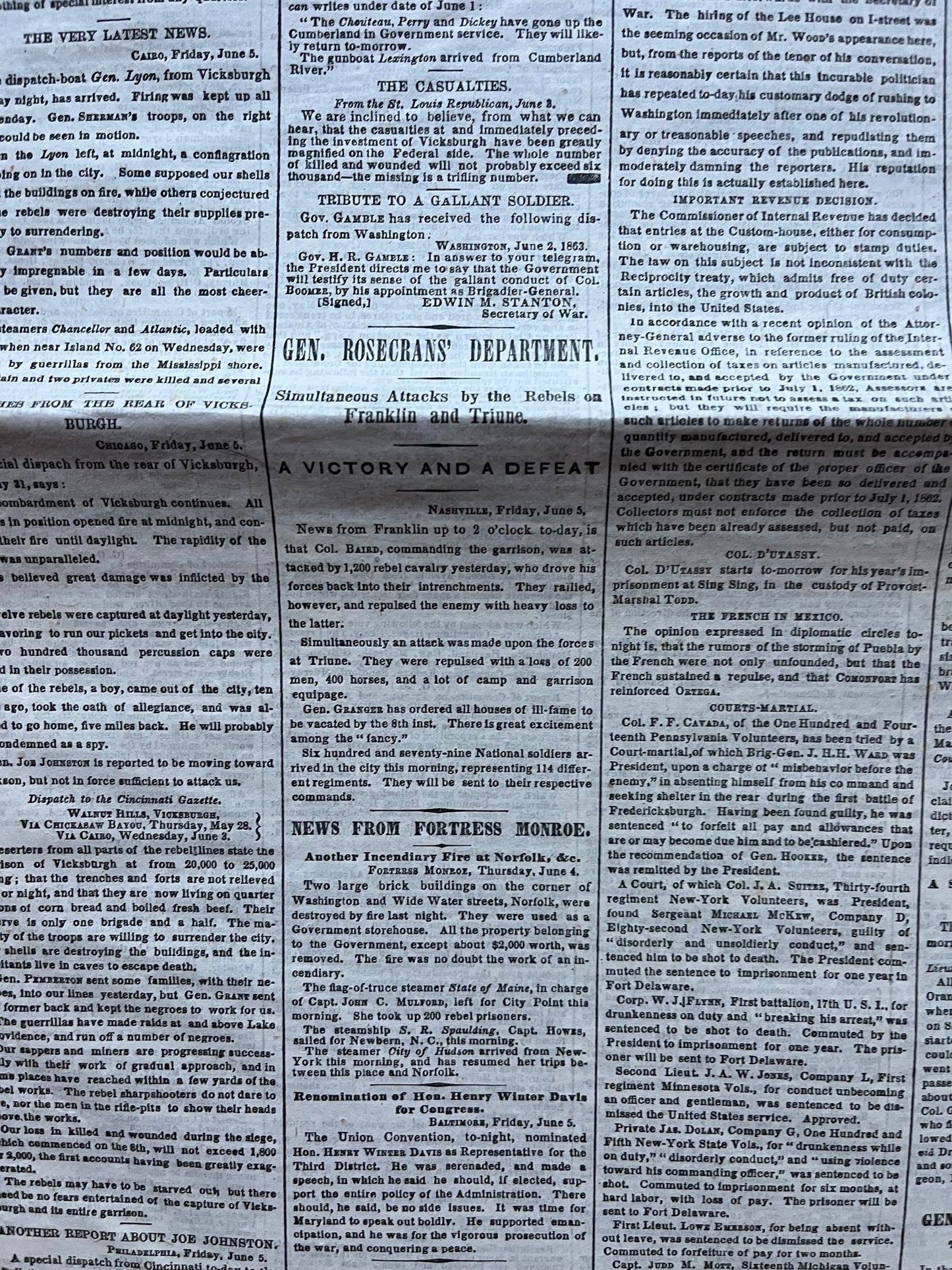 1863 Battle at Vicksburg, Ulysses S Grant Vs Lee, Civil War Map Original Newspaper, Virginia History Memorabilia, Gifts for Dads Civil War