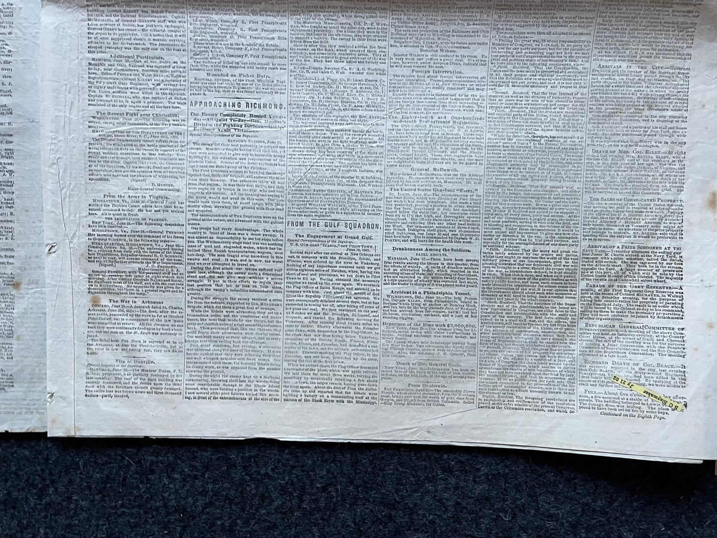 1862 Seven Days Battle of Virginia, Lee Triumphs over GAR, Civil War Map Original Newspaper, Virginia History Memorabilia, Gifts for Dads