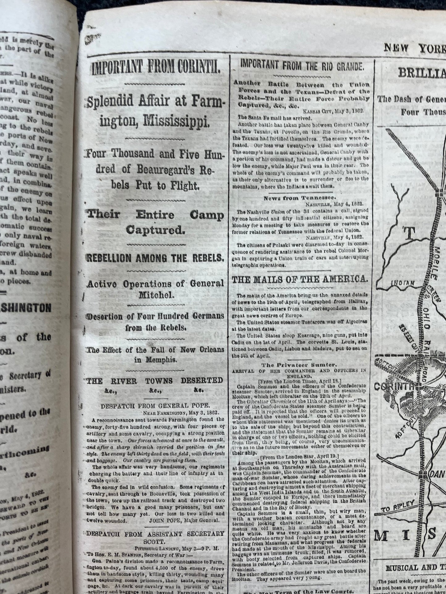 1862 Siege of Yorktown, Civil War Map Original Newspaper, Virginia History Memorabilia, Gifts for Dads Civil War Decor, Reenactment Gifts,
