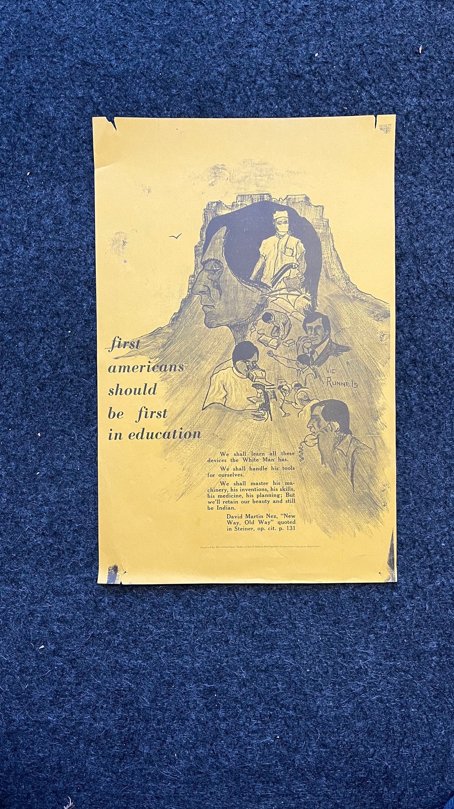 1970s Vic Runnels Native American Education Posters, Sioux Indian Tribe South Dakota Artwork, Indian Artwork and Wall Decor, Education Gifts