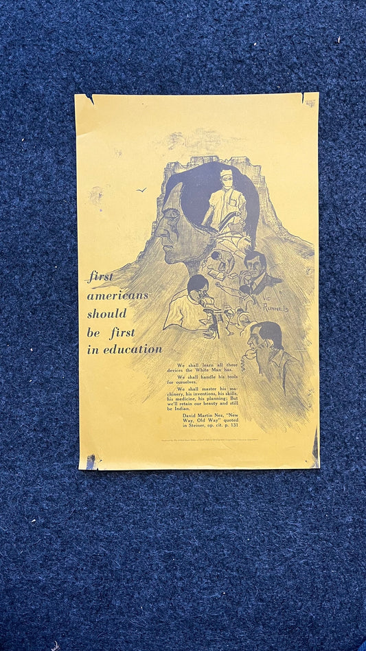 1970s Vic Runnels Native American Education Posters, Sioux Indian Tribe South Dakota Artwork, Indian Artwork and Wall Decor, Education Gifts