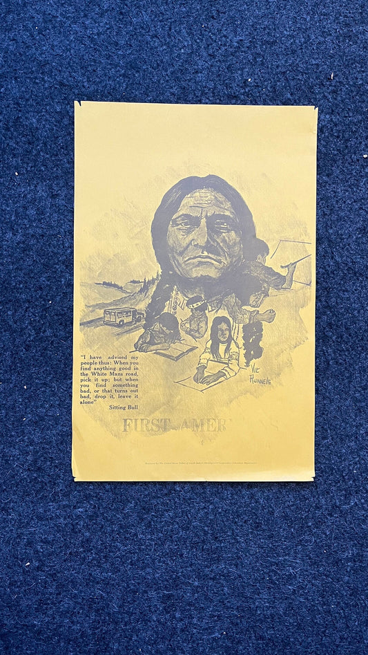 1970s Vic Runnels Native American Education Posters, Sioux Indian Tribe South Dakota Artwork, Indian Artwork and Wall Decor, Education Gifts