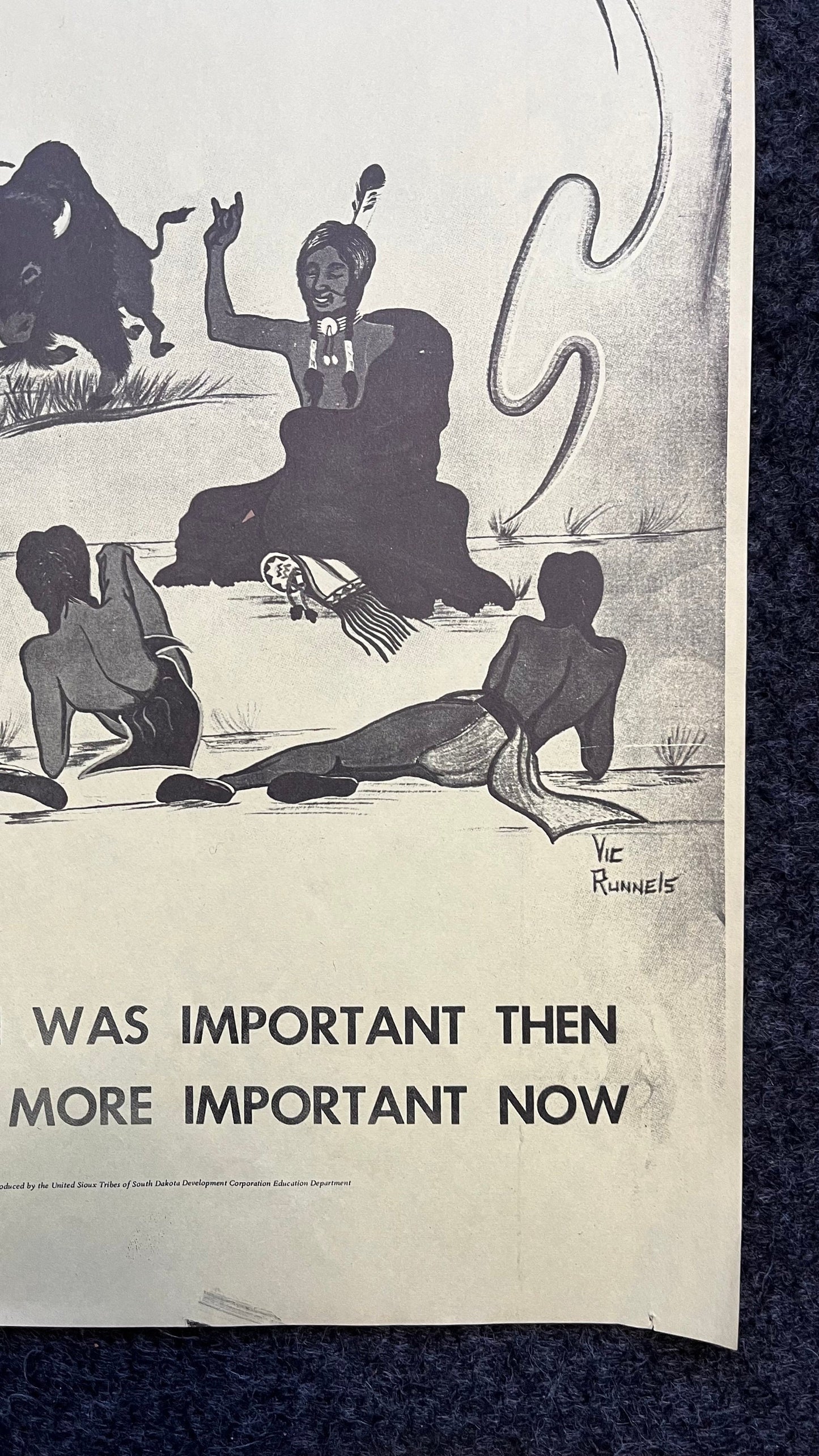 1970s Vic Runnels Native American Education Posters, Sioux Indian Tribe South Dakota Artwork, Indian Artwork and Wall Decor, Education Gifts