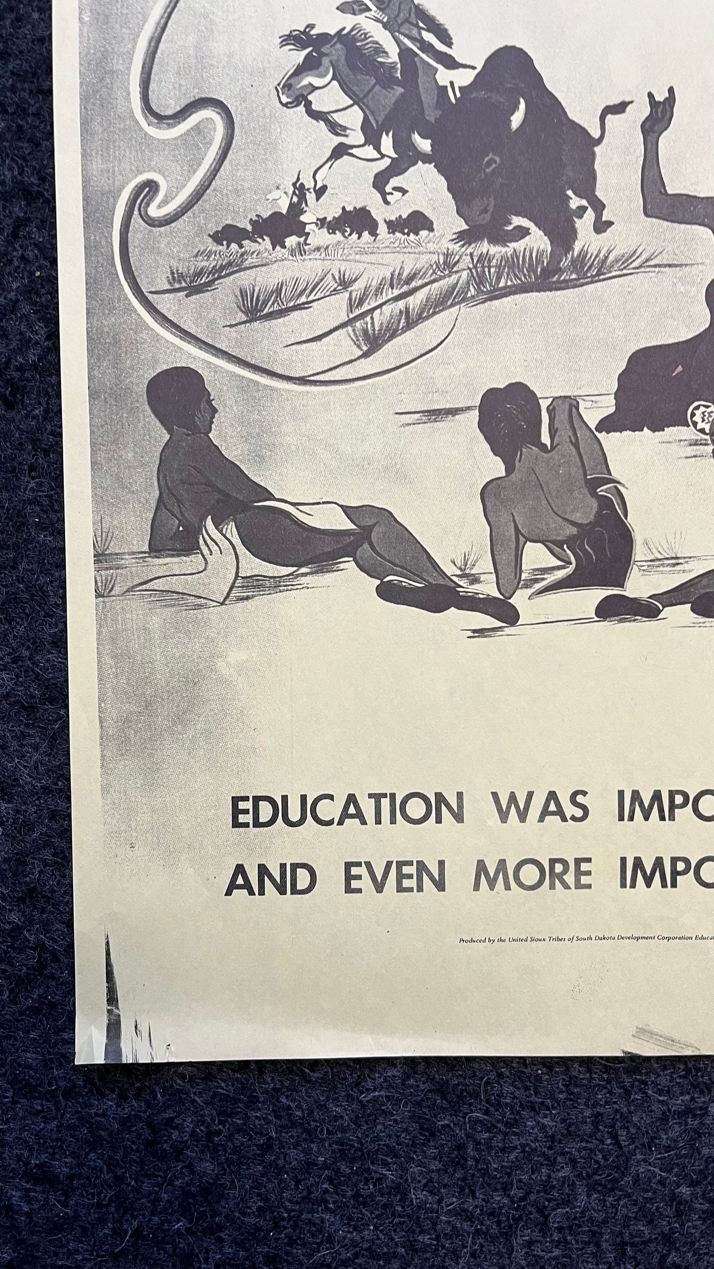 1970s Vic Runnels Native American Education Posters, Sioux Indian Tribe South Dakota Artwork, Indian Artwork and Wall Decor, Education Gifts