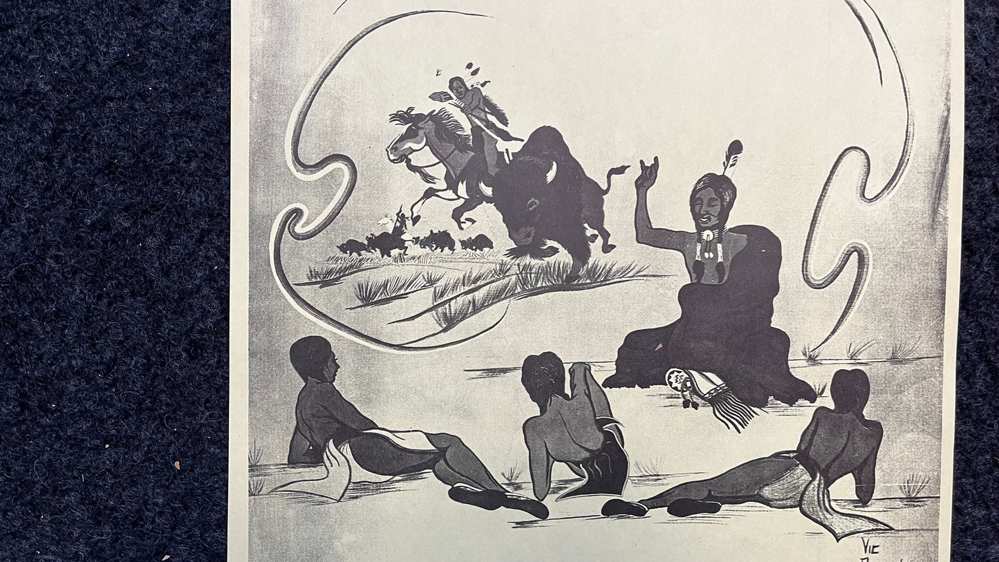 1970s Vic Runnels Native American Education Posters, Sioux Indian Tribe South Dakota Artwork, Indian Artwork and Wall Decor, Education Gifts