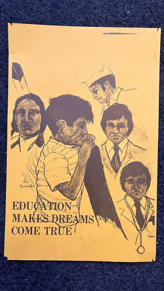 1970s Vic Runnels Native American Education Posters, Sioux Indian Tribe South Dakota Artwork, Indian Artwork and Wall Decor, Education Gifts