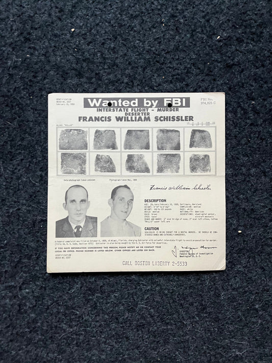 1950s FBI Wanted Poster, Vintage Serial Killer Memorabilia, Police Law Enforcement Memorabilia, True Crime Gifts Podcasts, History Gifts
