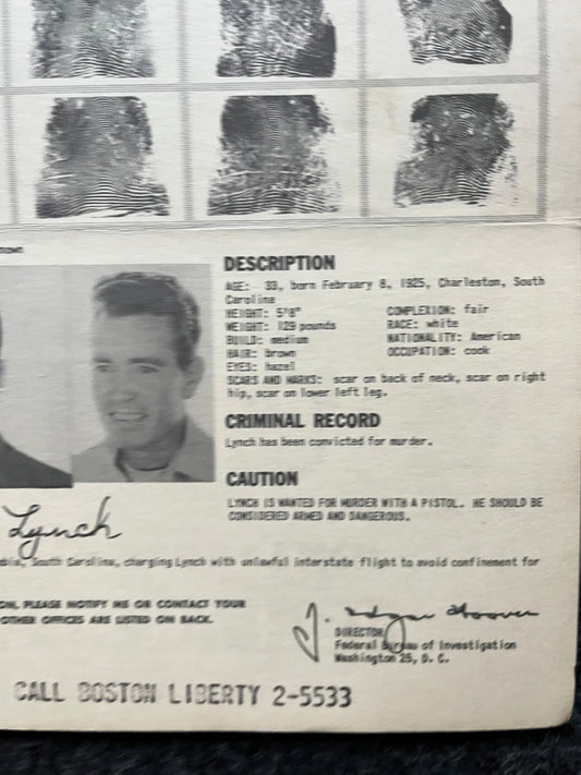 1950s FBI Wanted Poster, Vintage Serial Killer Memorabilia, Police Law Enforcement Memorabilia, True Crime Gifts Podcasts, History Gifts