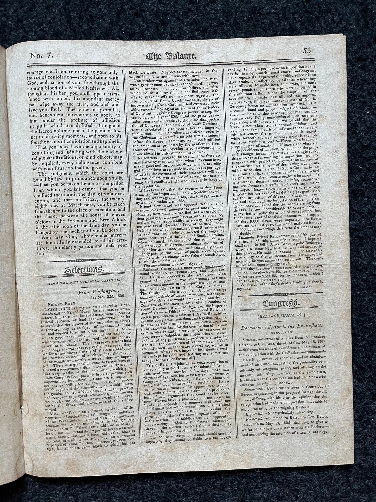 US War of 1812 Day After Declaration of War Original Newspaper, American Military Gifts Vintage United States History, Andrew Jackson