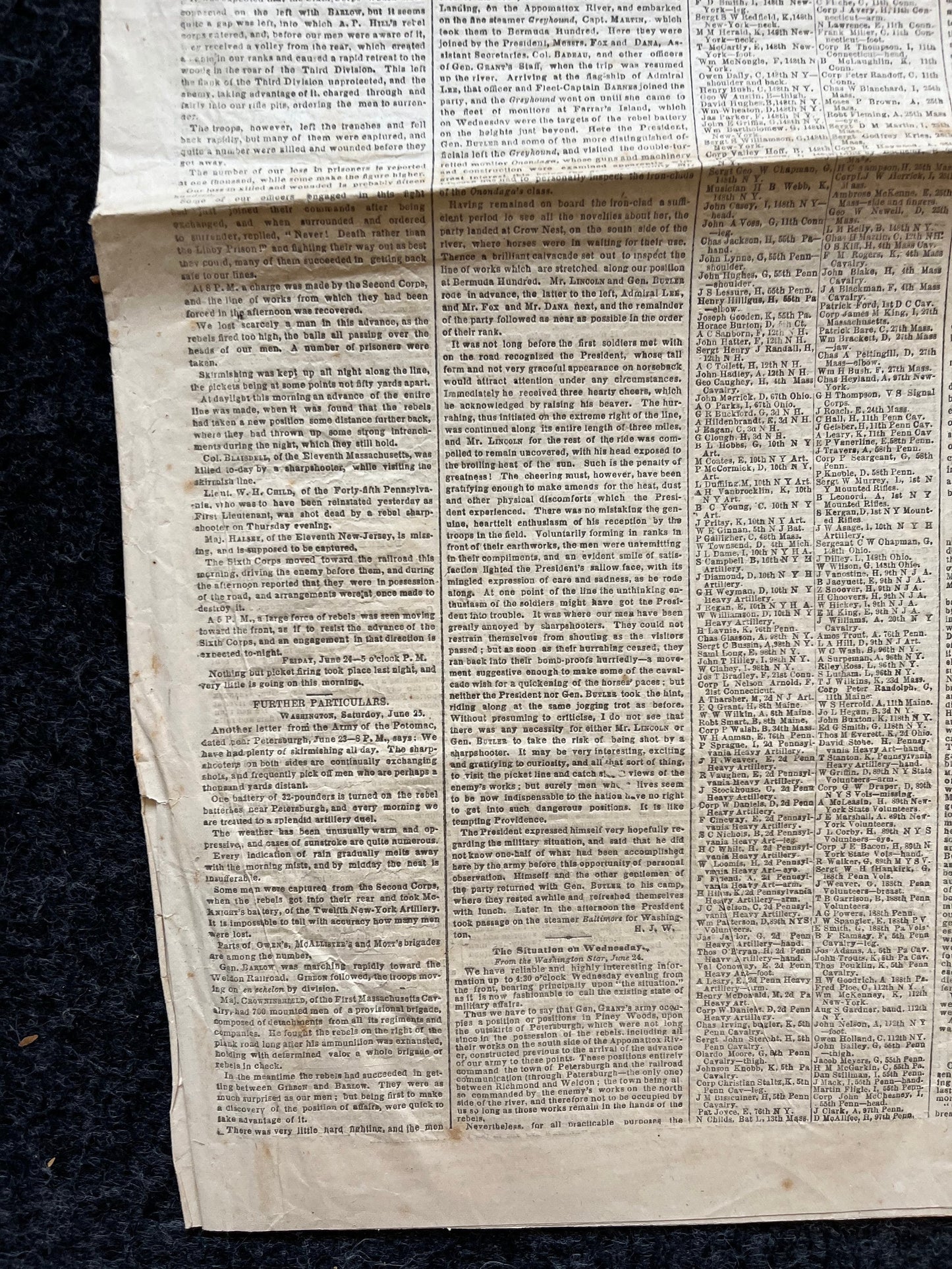 1864 Battle of Cold Harbor Virginia, Ulysses Grant and Meade Union Defeat Original Civil War Newspaper, History Memorabilia, Gifts for Dads
