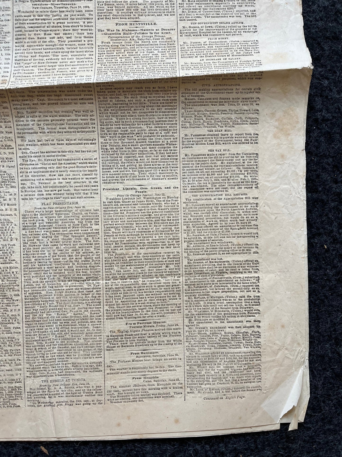 1864 Battle of Cold Harbor Virginia, Ulysses Grant and Meade Union Defeat Original Civil War Newspaper, History Memorabilia, Gifts for Dads