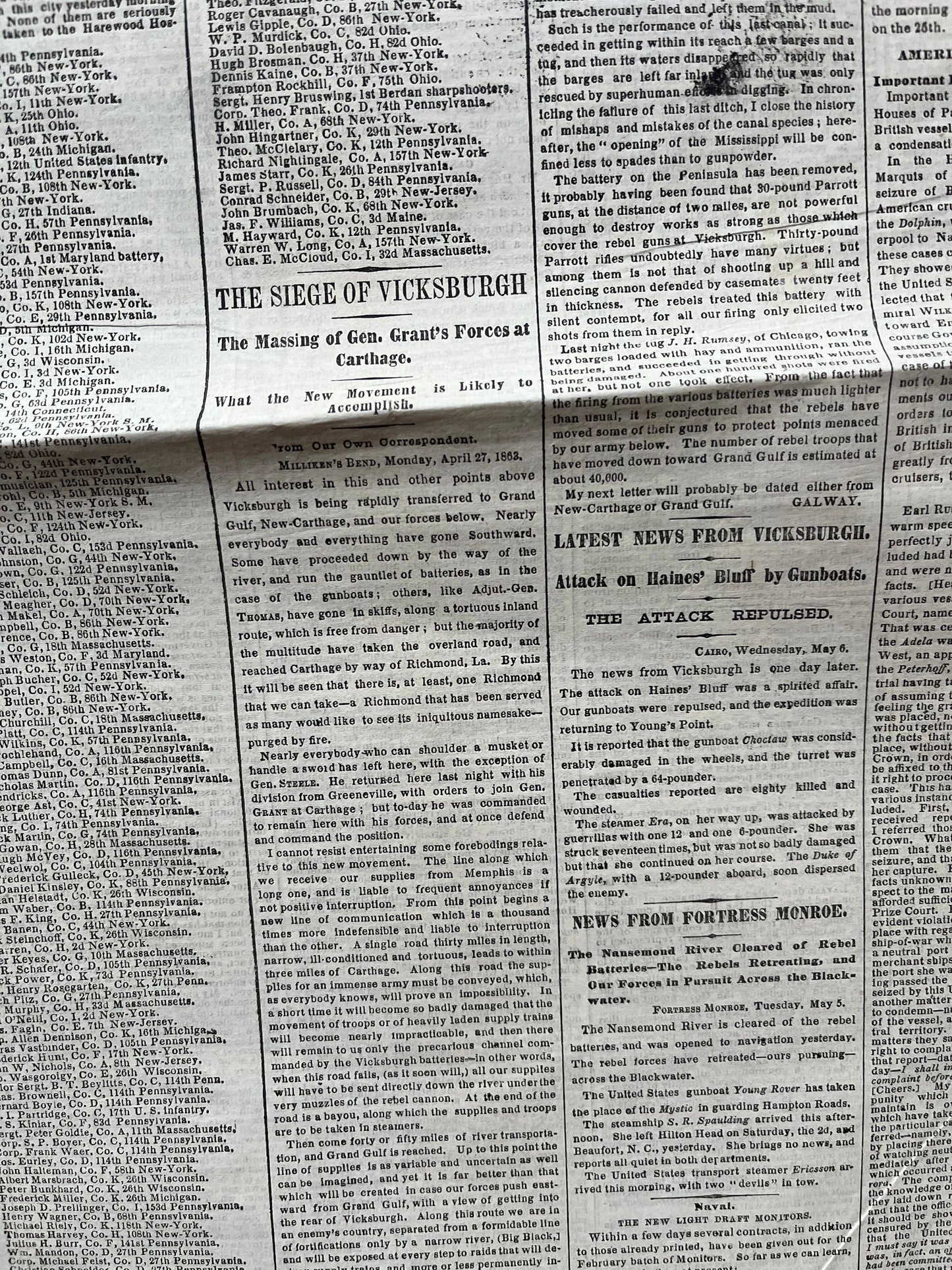 1863 Battle of Chancellorsville, Lees Perfect Victory over Union Forces, Original Civil War Newspaper, History Memorabilia, Gifts for Dads