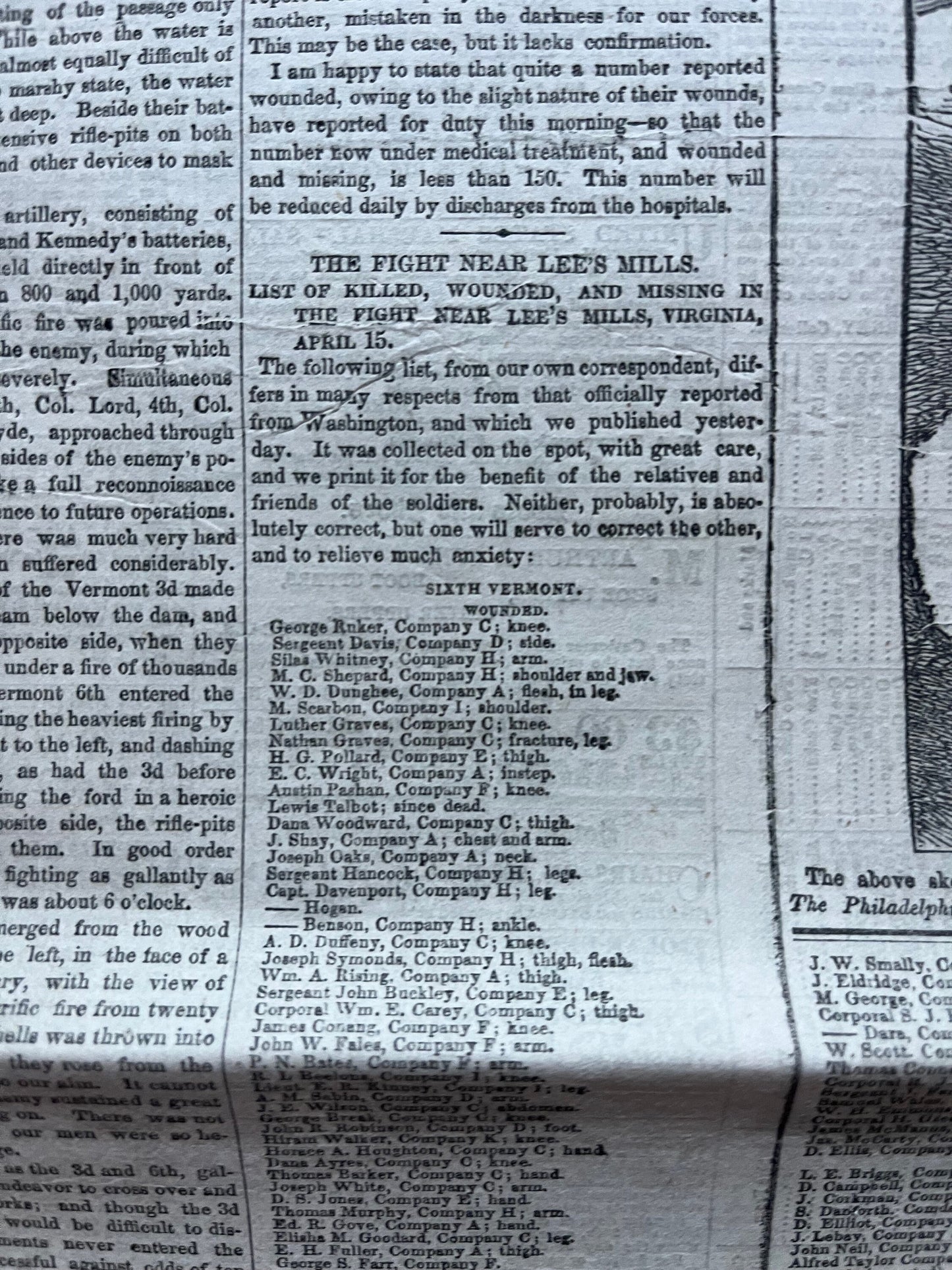 1862 Battle At Lees Mill, Famous Civil War Battle, Civil War Map Original Newspaper, Virginia History Memorabilia, Gifts for Dads Civil War