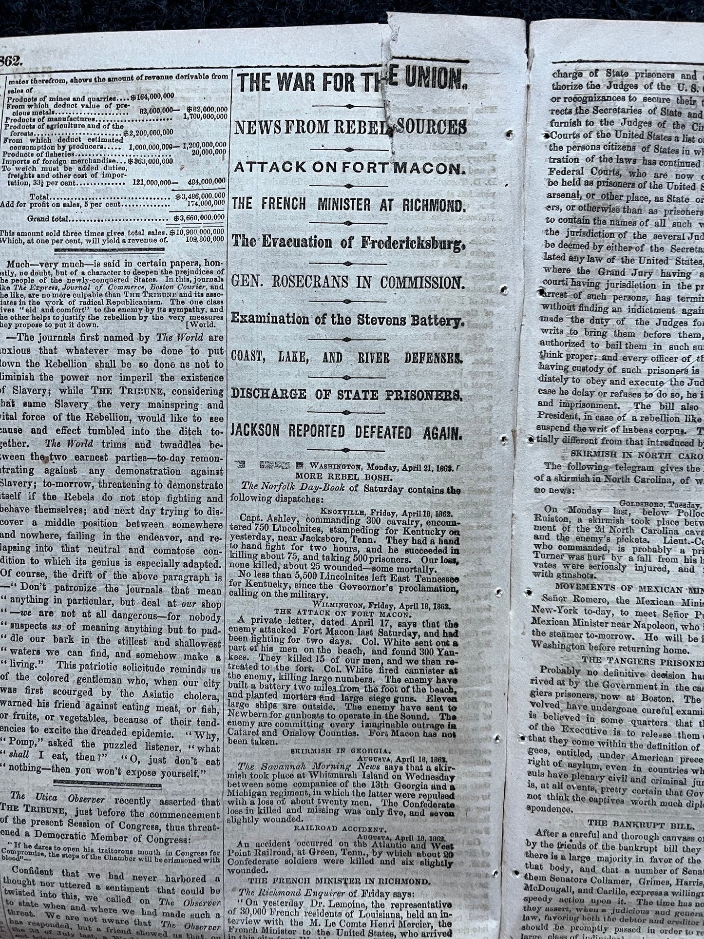 1862 Battle At Lees Mill, Famous Civil War Battle, Civil War Map Original Newspaper, Virginia History Memorabilia, Gifts for Dads Civil War