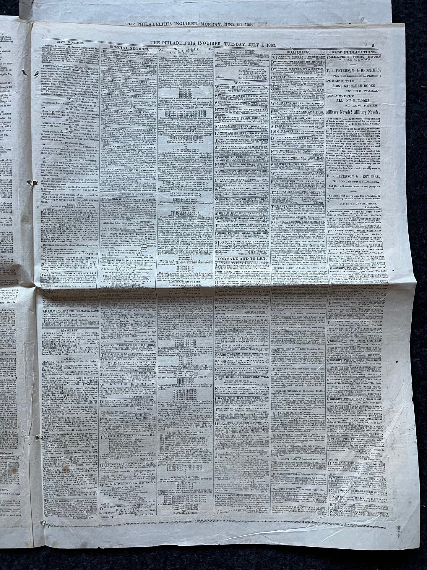 1862 Seven Days Battle of Virginia, Lee Triumphs over GAR, Civil War Map Original Newspaper, Virginia History Memorabilia, Gifts for Dads