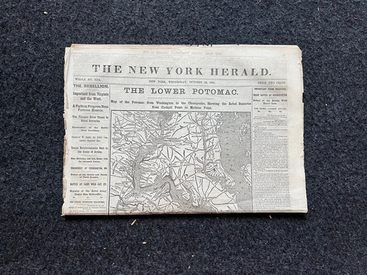 1861 Battle of Frederickton, Civil War Map Original Newspaper, Missouri History Memorabilia, Gifts for Dads Civil War Decor, Reenactment Gi