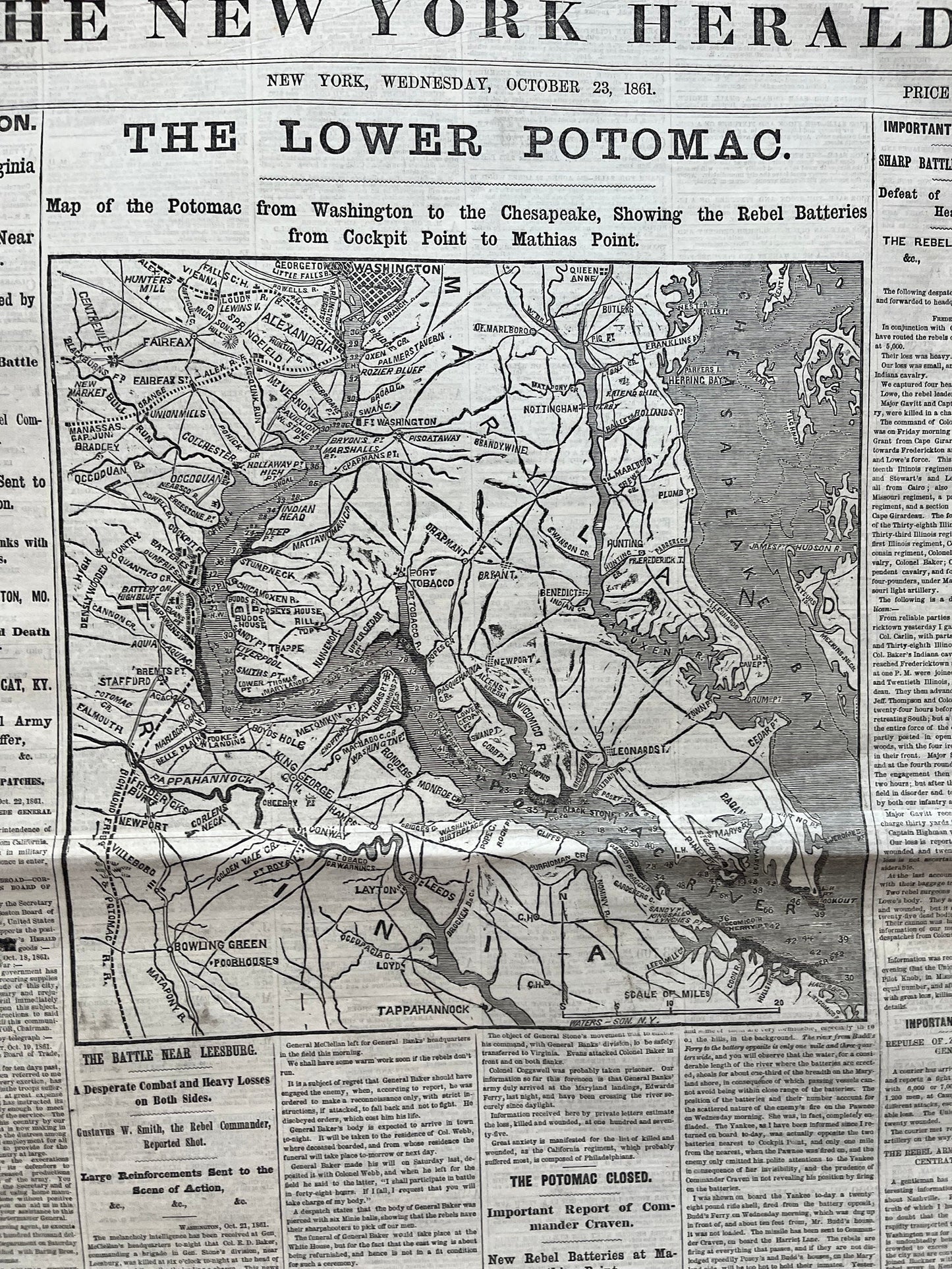1861 Battle of Frederickton, Civil War Map Original Newspaper, Missouri History Memorabilia, Gifts for Dads Civil War Decor, Reenactment Gi
