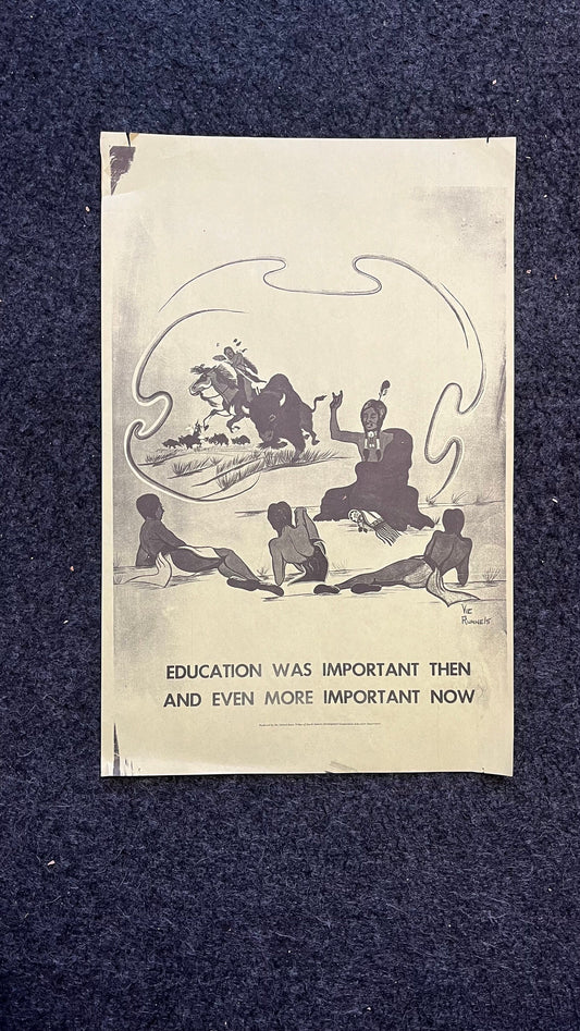 1970s Vic Runnels Native American Education Posters, Sioux Indian Tribe South Dakota Artwork, Indian Artwork and Wall Decor, Education Gifts