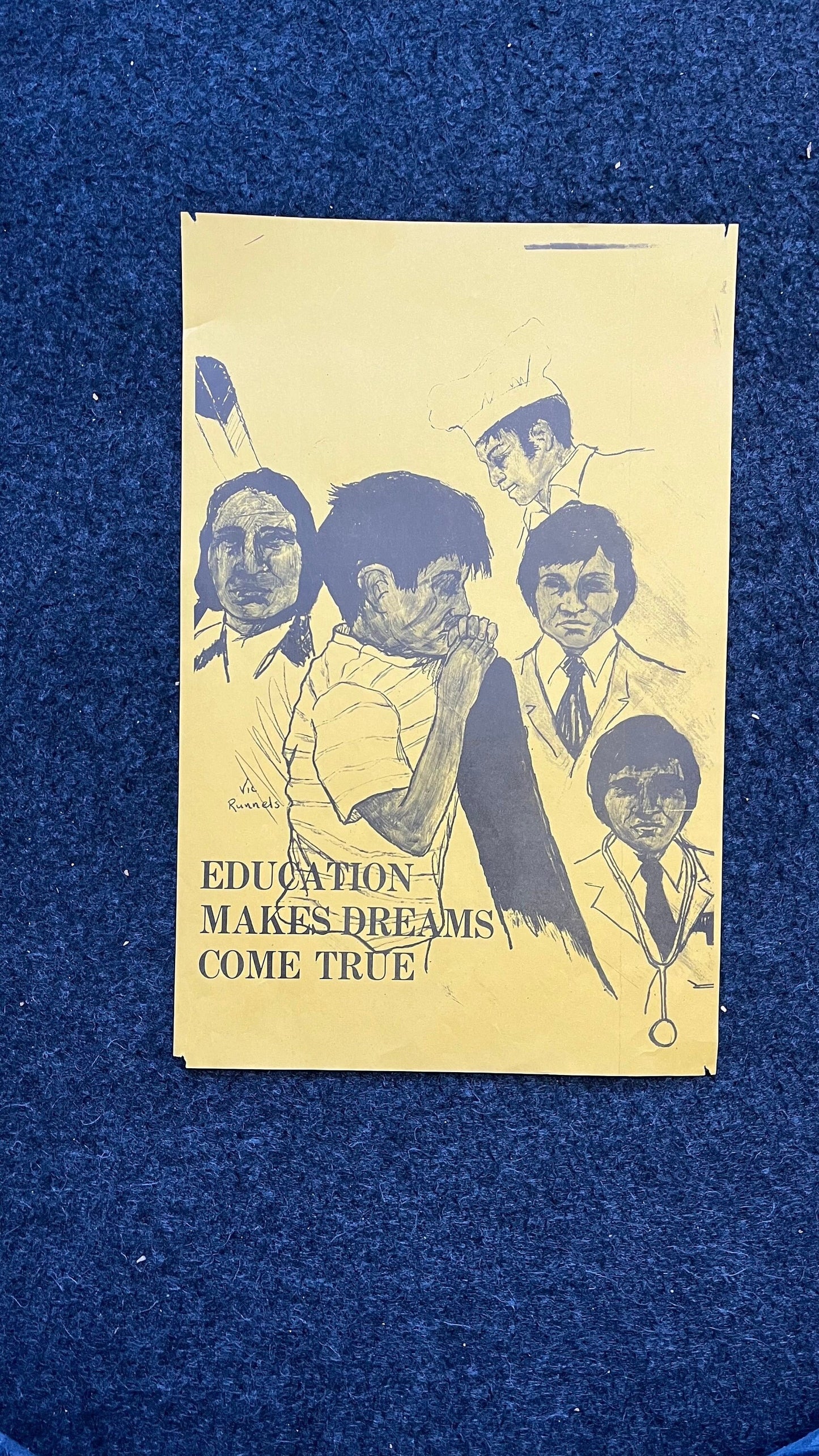 1970s Vic Runnels Native American Education Posters, Sioux Indian Tribe South Dakota Artwork, Indian Artwork and Wall Decor, Education Gifts