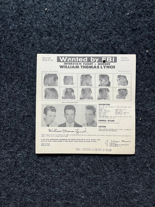 1950s FBI Wanted Poster, Vintage Serial Killer Memorabilia, Police Law Enforcement Memorabilia, True Crime Gifts Podcasts, History Gifts