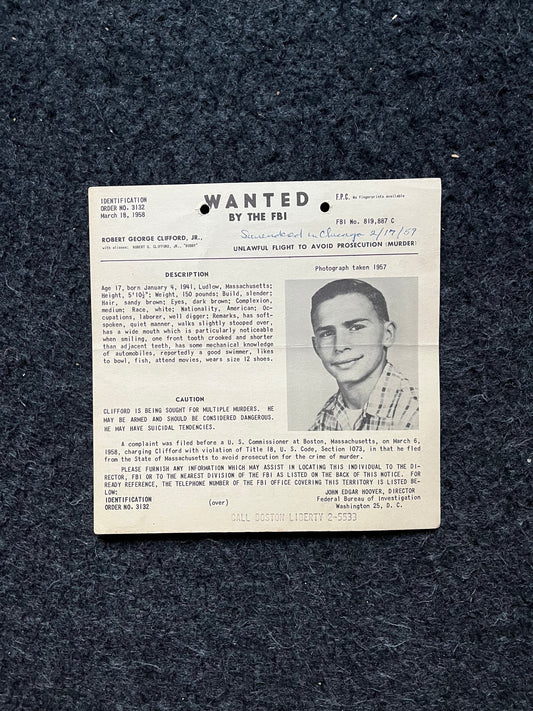 1950s FBI Wanted Poster, Vintage Serial Killer Memorabilia, Police Law Enforcement Memorabilia, True Crime Gifts Podcasts, History Gifts