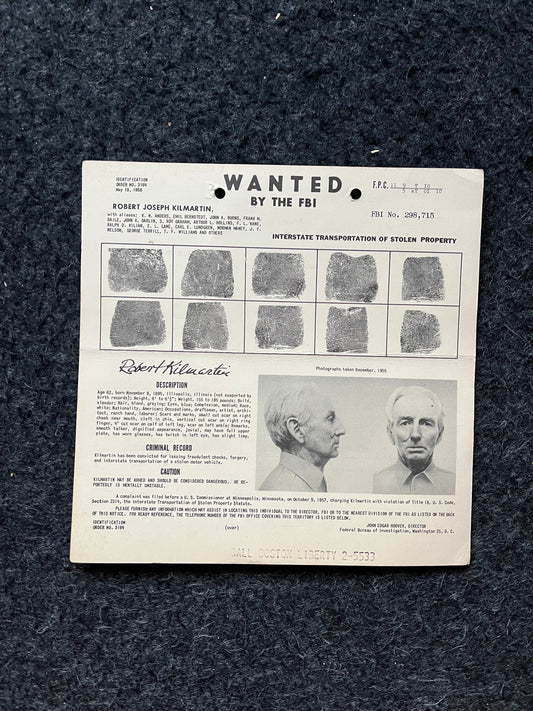 1950s FBI Wanted Poster, Vintage Serial Killer Memorabilia, Police Law Enforcement Memorabilia, True Crime Gifts Podcasts, History Gifts