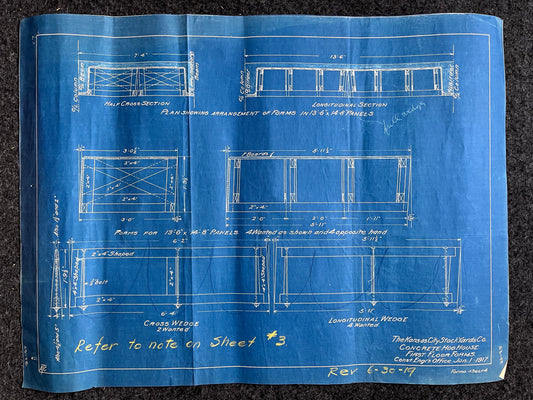 1916 Kansas City Stockyard Hog House Blueprints, Vintage KC Wall Decor, Engineering Farmhouse Wall Decor, Kansas City Souvenirs and Gift