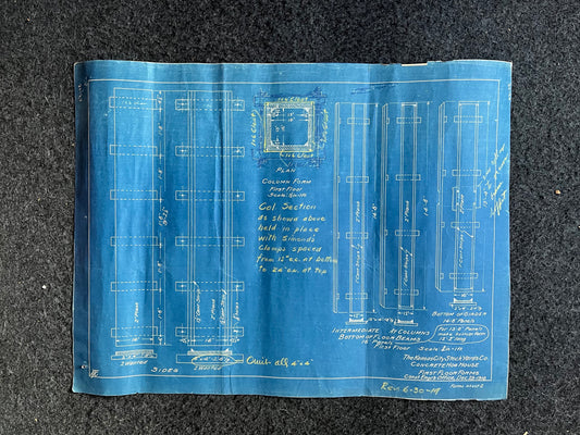 1916 Kansas City Stockyard Hog House Blueprints, Vintage KC Wall Decor, Engineering Farmhouse Wall Decor, Kansas City Souvenirs and Gift